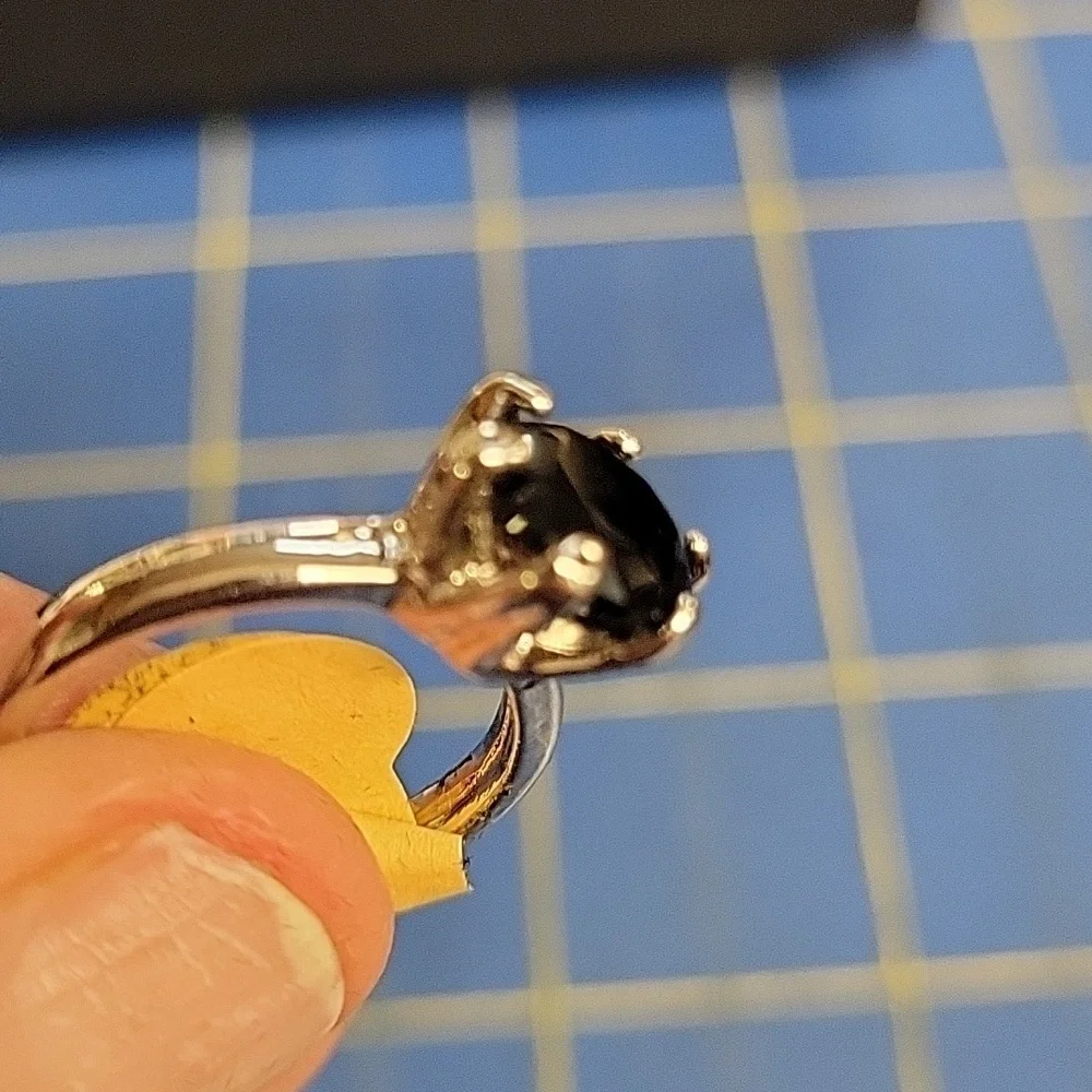 Blue Sapphire Faux Stone Silver Tone Ring Size 6